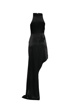 Black draped asymmetric maxi dress DAVID KOMA | PF24DK17DABLACK